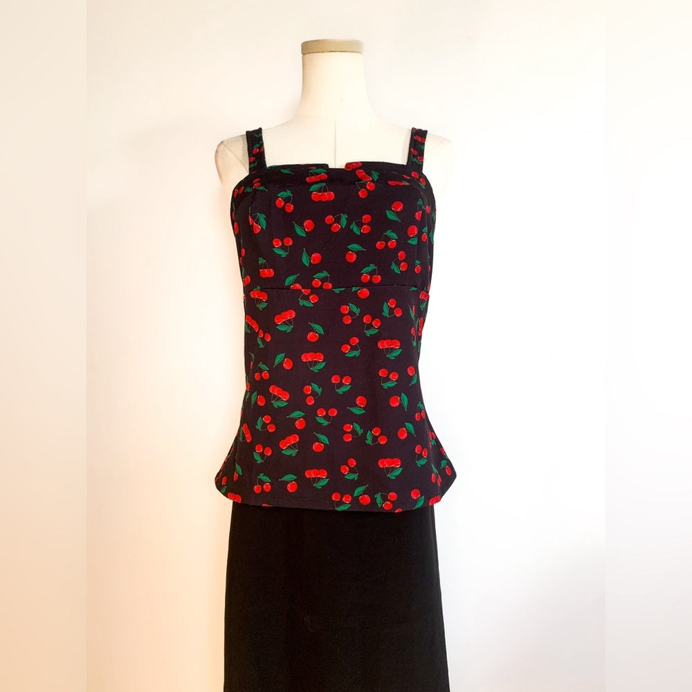 Cherry Pattern Vintage Style Top